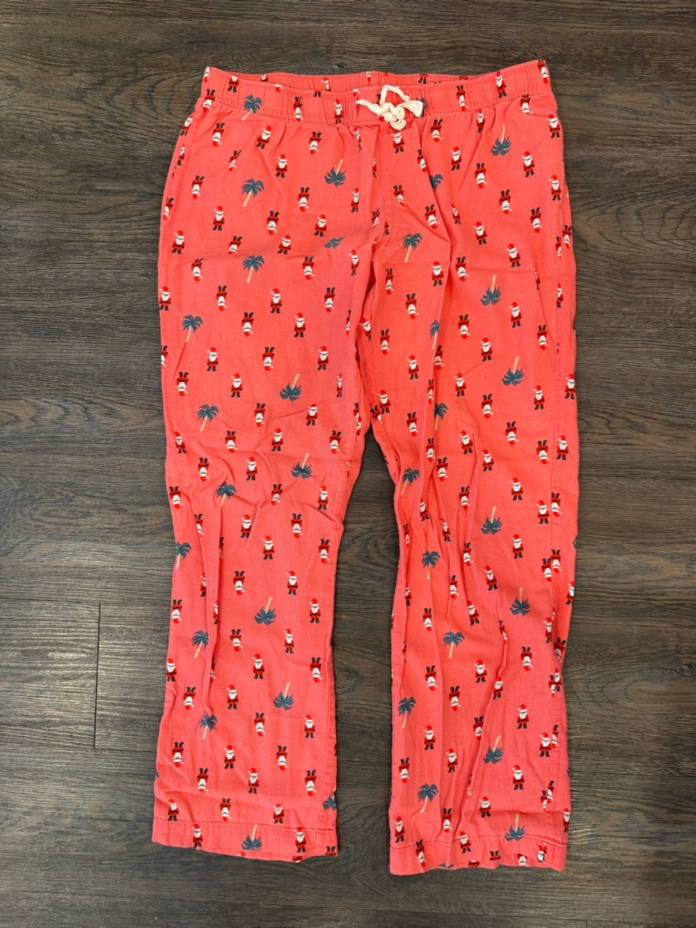 Women’s Old Navy Pink Santa Palm Trees Pajama Pants Size Medium